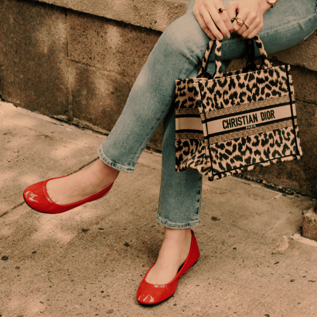 Christian Dior Tote and Red Flats