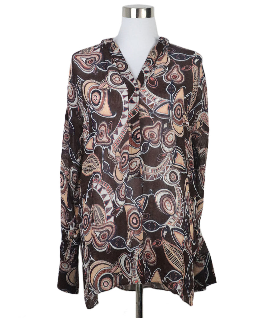 A.L.C. Brown Print Top 