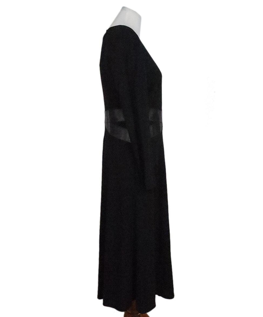 Akris Black Dress w/ Leather Trim sz 10 - Michael's Consignment NYC