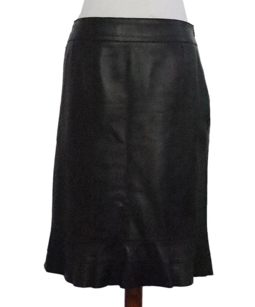 Akris Punto Black Leather Skirt sz 8 - Michael's Consignment NYC