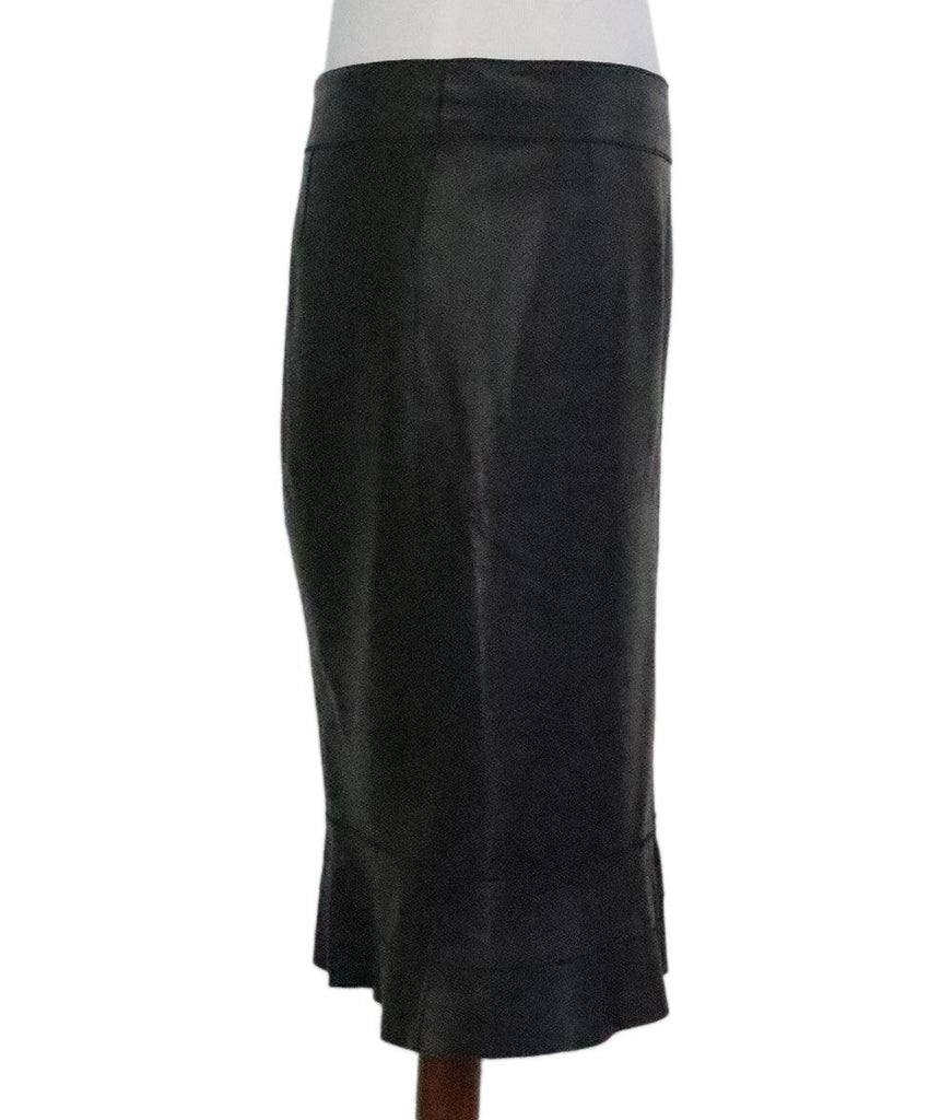 Akris Punto Black Leather Skirt sz 8 - Michael's Consignment NYC