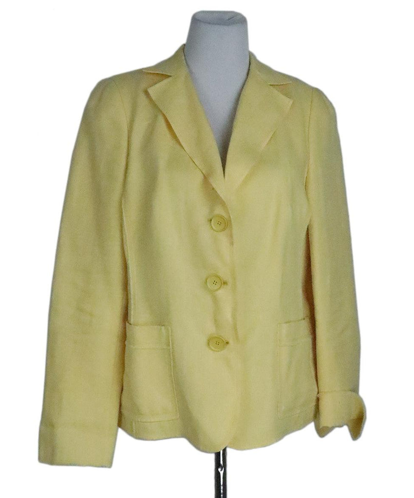 Akris Yellow Linen Blazer sz 12 - Michael's Consignment NYC