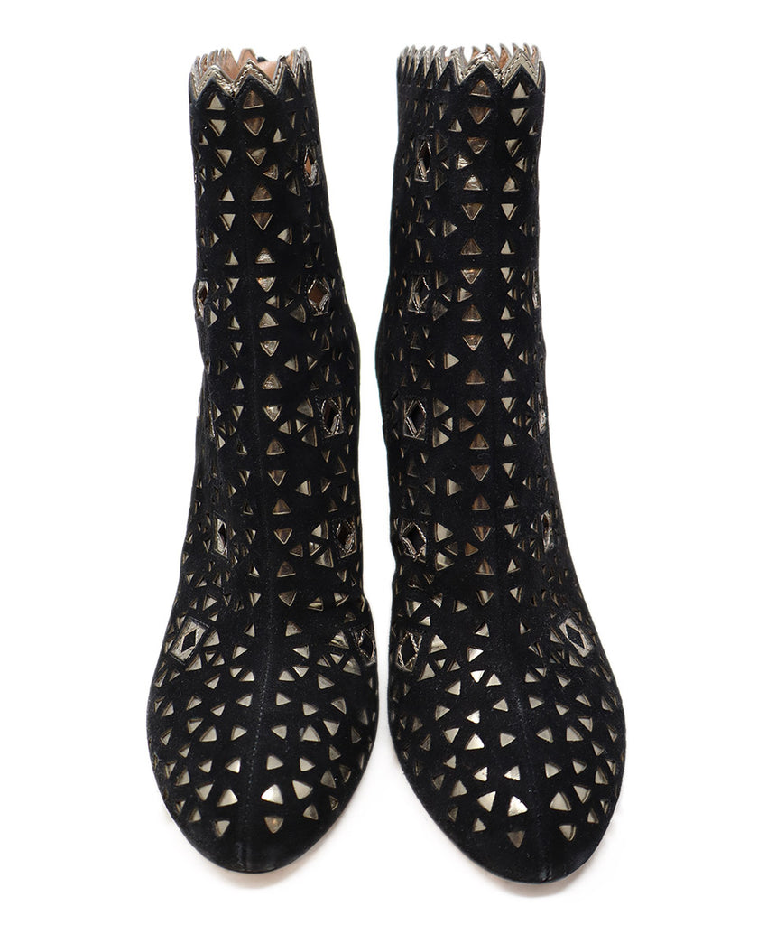 Alaia Black Suede Cutwork Boots 3