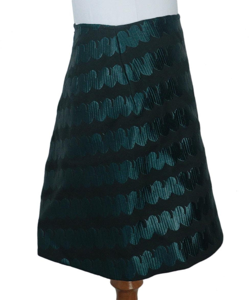 Alaia Black & Teal Wool Skirt 1