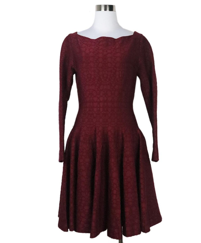 Alaia Burgundy Wool Dress sz 6 - Michael's Consignment NYC