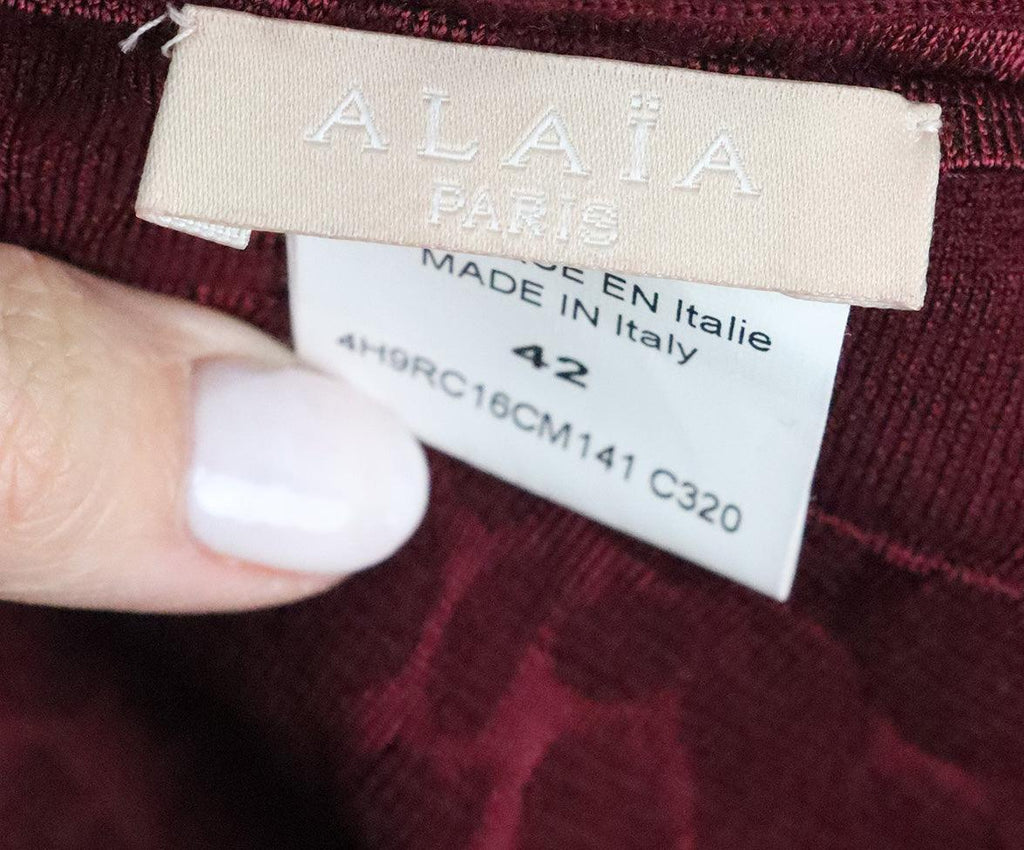 Alaia Burgundy Wool Dress sz 6 - Michael's Consignment NYC