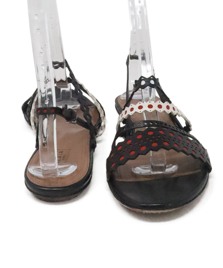 Alaia Black & Red Leather Sandals 2