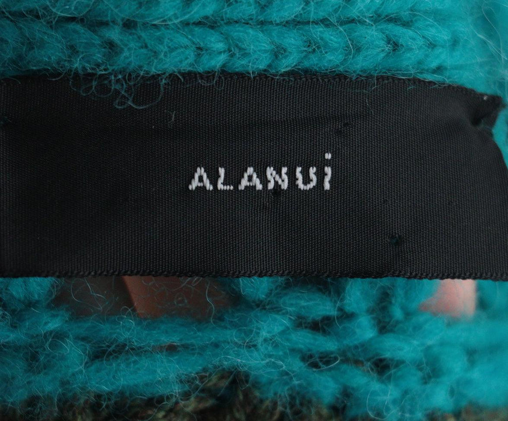 Alanui Teal & Yellow Wool Cardigan 3