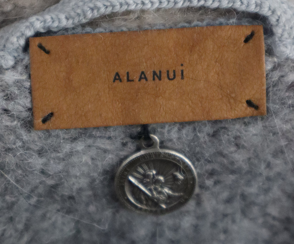 Alanui Grey Alpaca Wool Rhinestone Cardigan 3