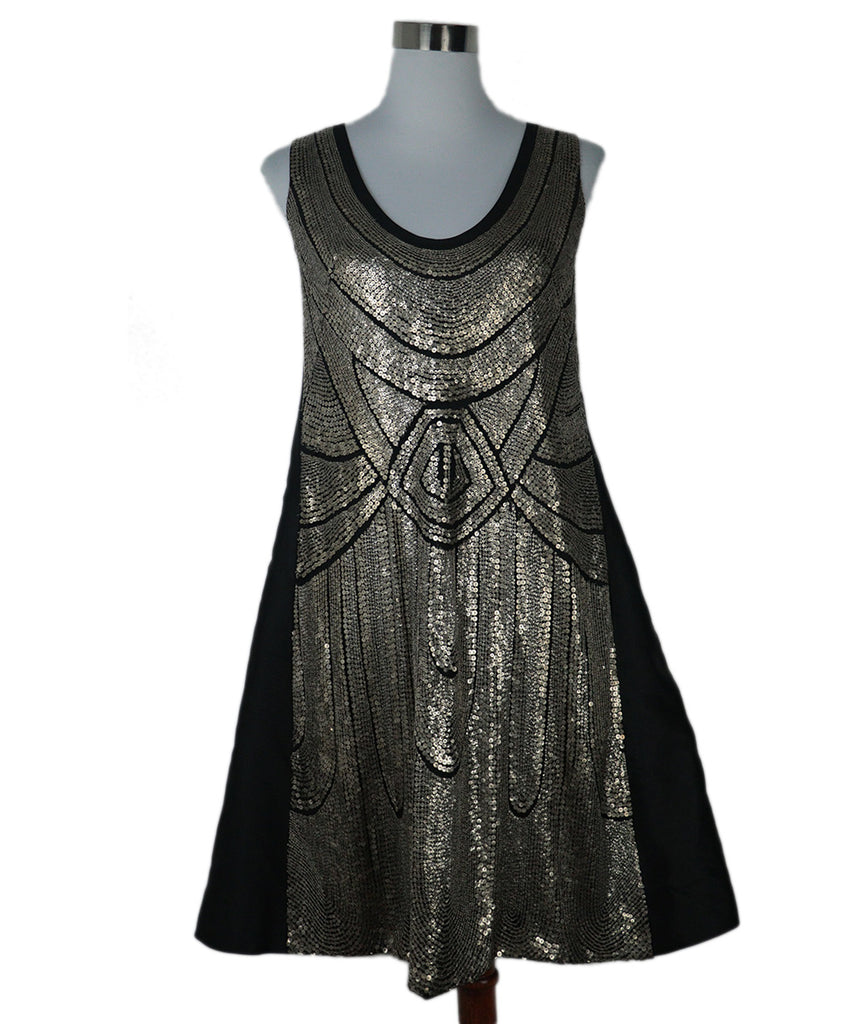 Alberta Ferretti Black Sequin Dress 