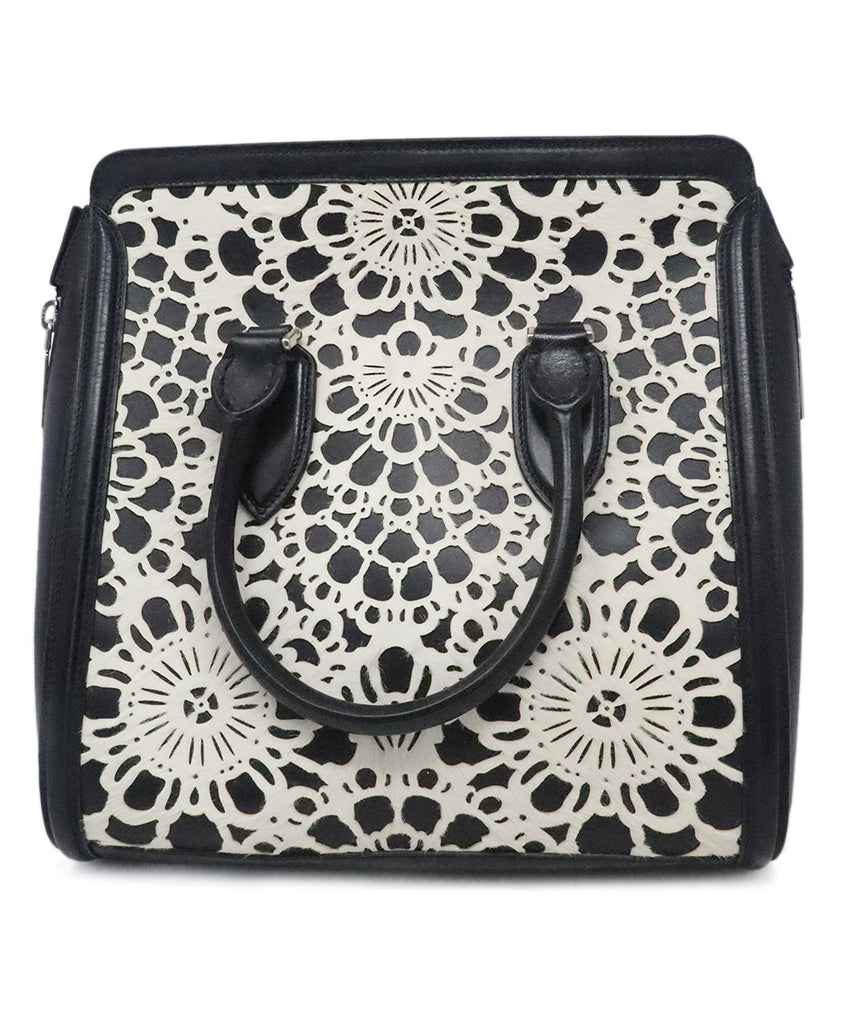 Alexander McQueen B&W Cutwork Satchel 2