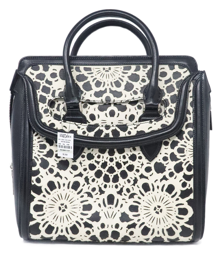 Alexander McQueen B&W Cutwork Satchel 