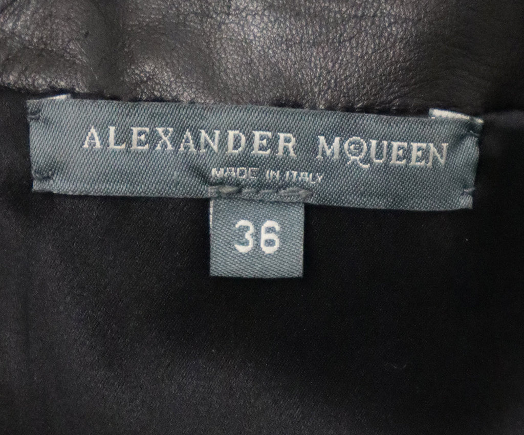 Alexander McQueen Black Leather Dress 3