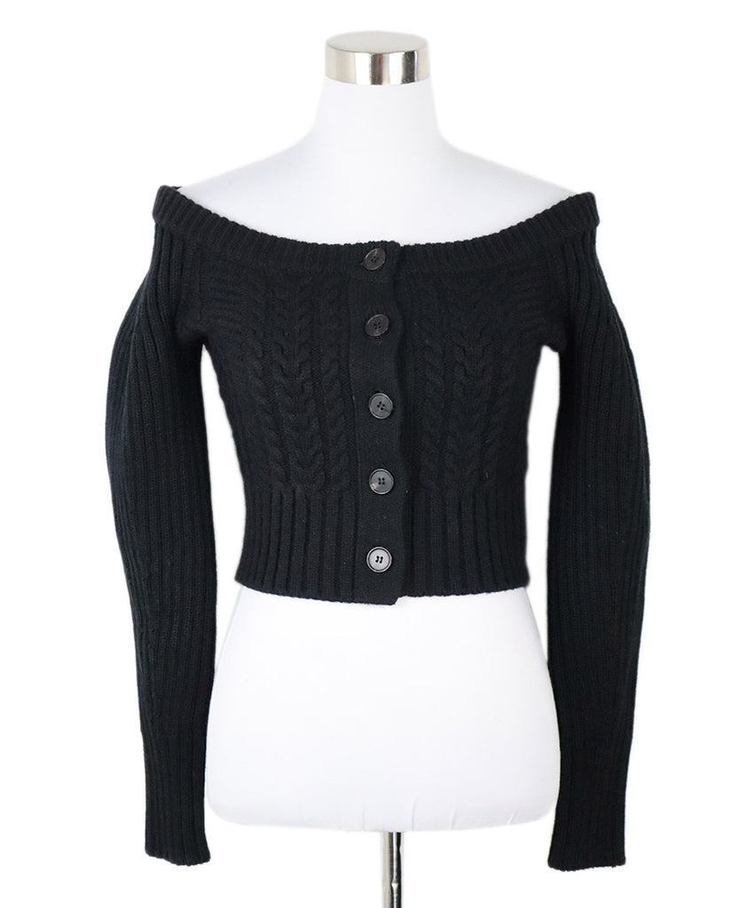 Alexander McQueen Black Wool Cardigan 