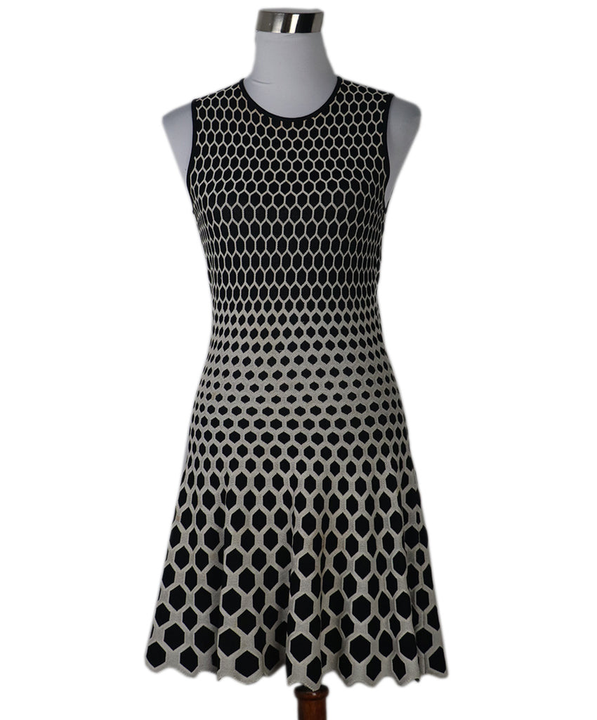 Alexander McQueen Dress Black White Print Viscose 