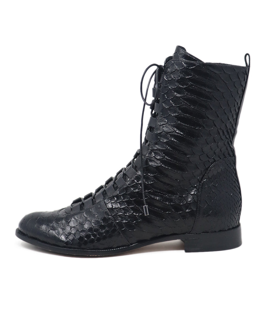 Alexandre Birman Black Python Leather Booties 1