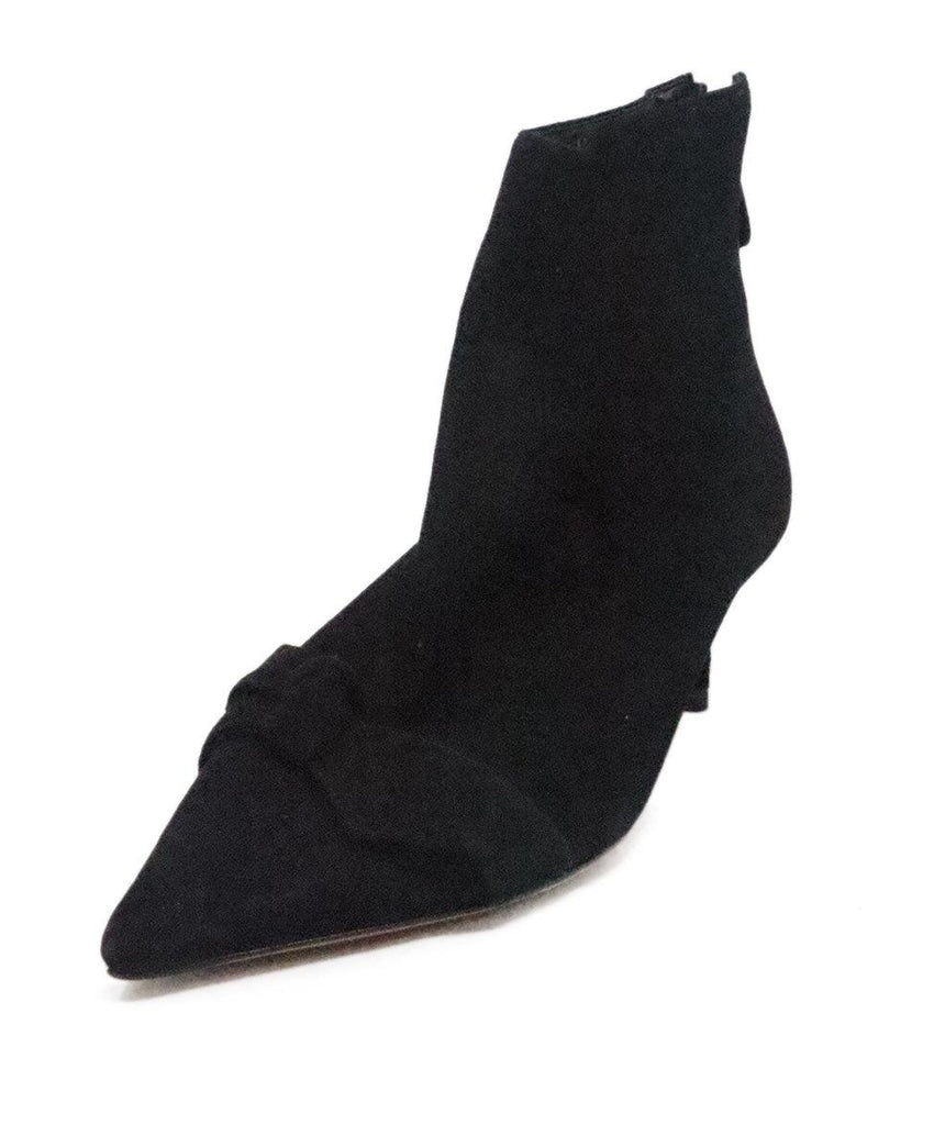 Alexandre Birman Black Suede Bow Booties 