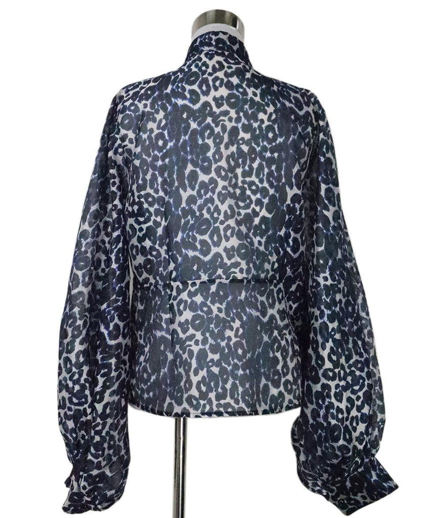 Blue & Black Leopard Print Blouse 2