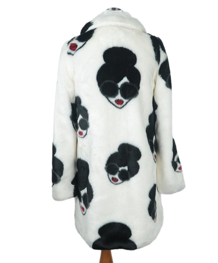 Alice + Olivia B&W Print Faux Fur Coat 2