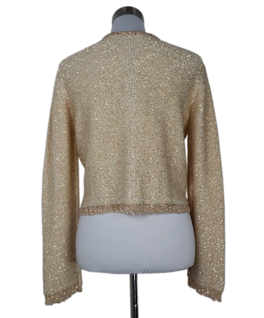 Altuzarra Beige Wool & Gold Sequin Cardigan 2