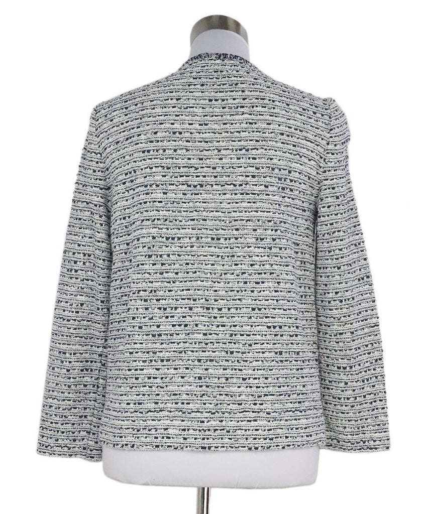 Amina Rubinacci White & Navy Knit Cardigan sz 6 - Michael's Consignment NYC