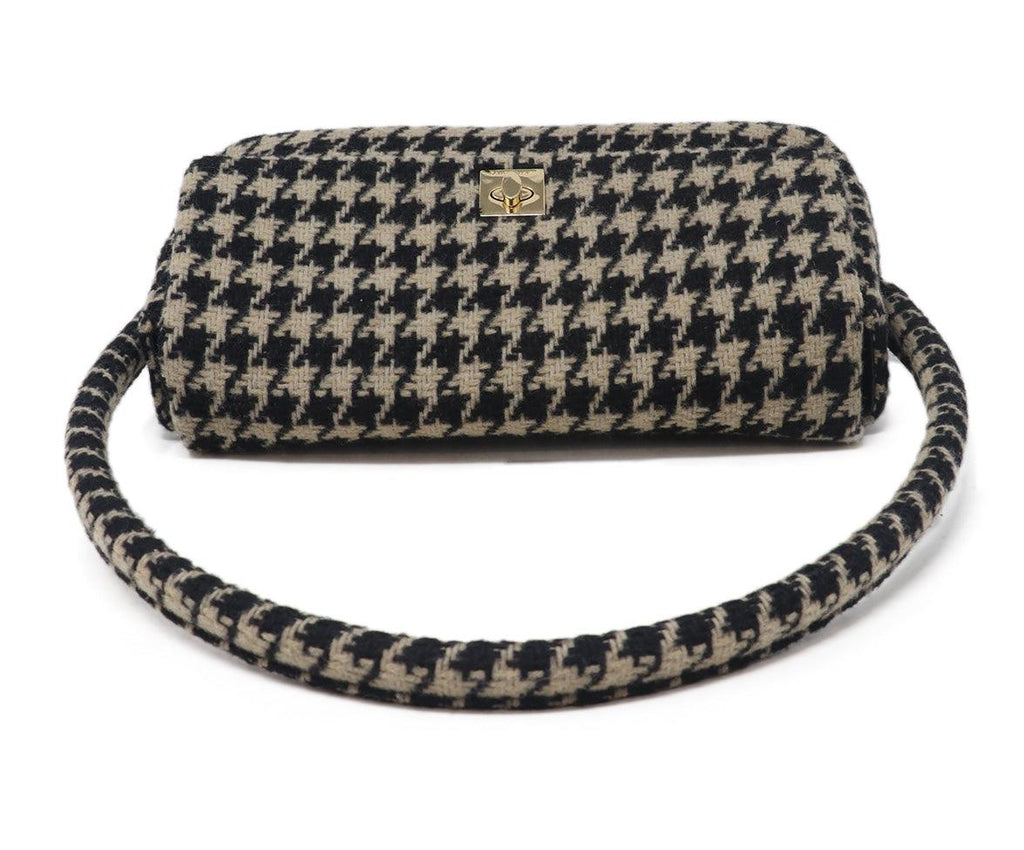 Annie Bing Beige & Black Houndstooth Shoulder Bag 4