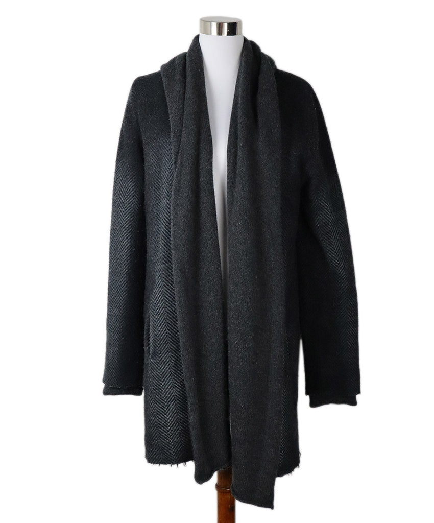 Avant Toi Charcoal Merino Wool Cardigan 