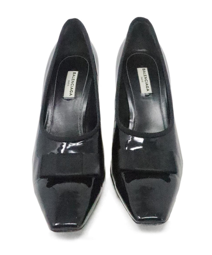 Balenciaga Black Patent Leather Bow Heels 3