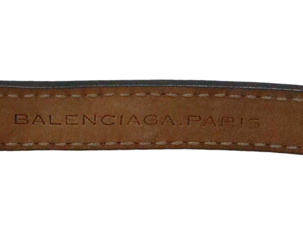 Balenciaga Metallic Silver Leather Bracelet 3