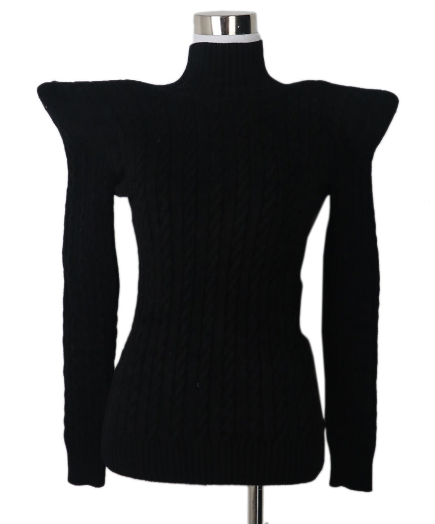 Balenciaga Black Cableknit Viscose Polyamide Sweater 