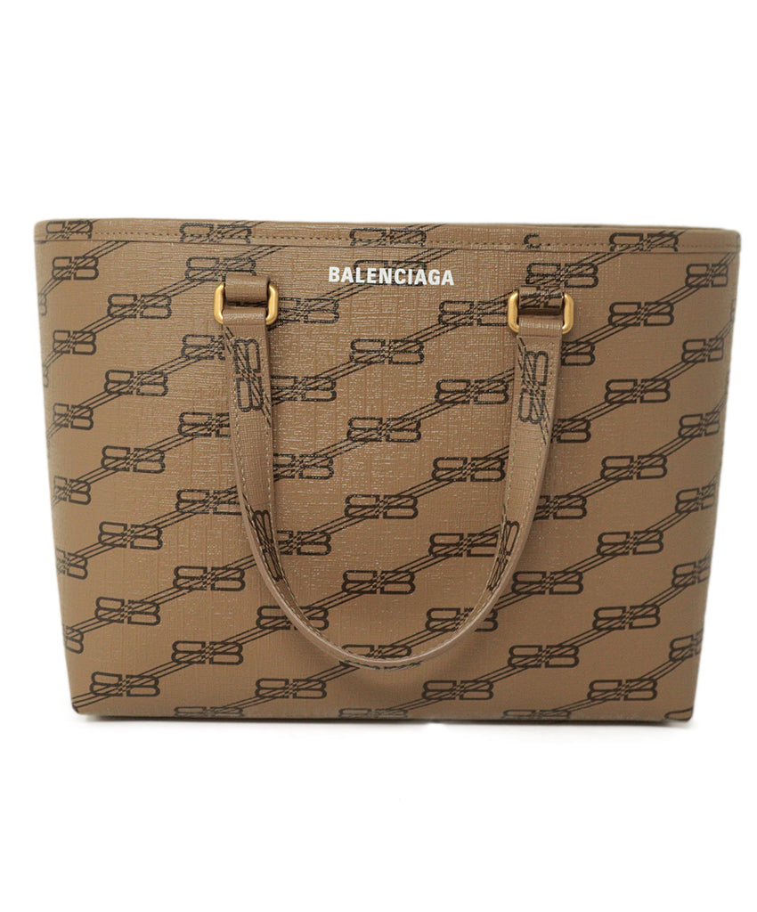 Balenciaga Tan & Brown East West Tote Bag 