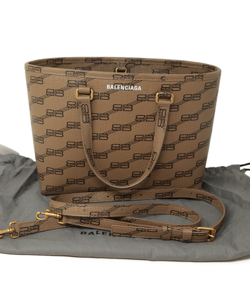 Balenciaga Tan & Brown East West Tote Bag 5