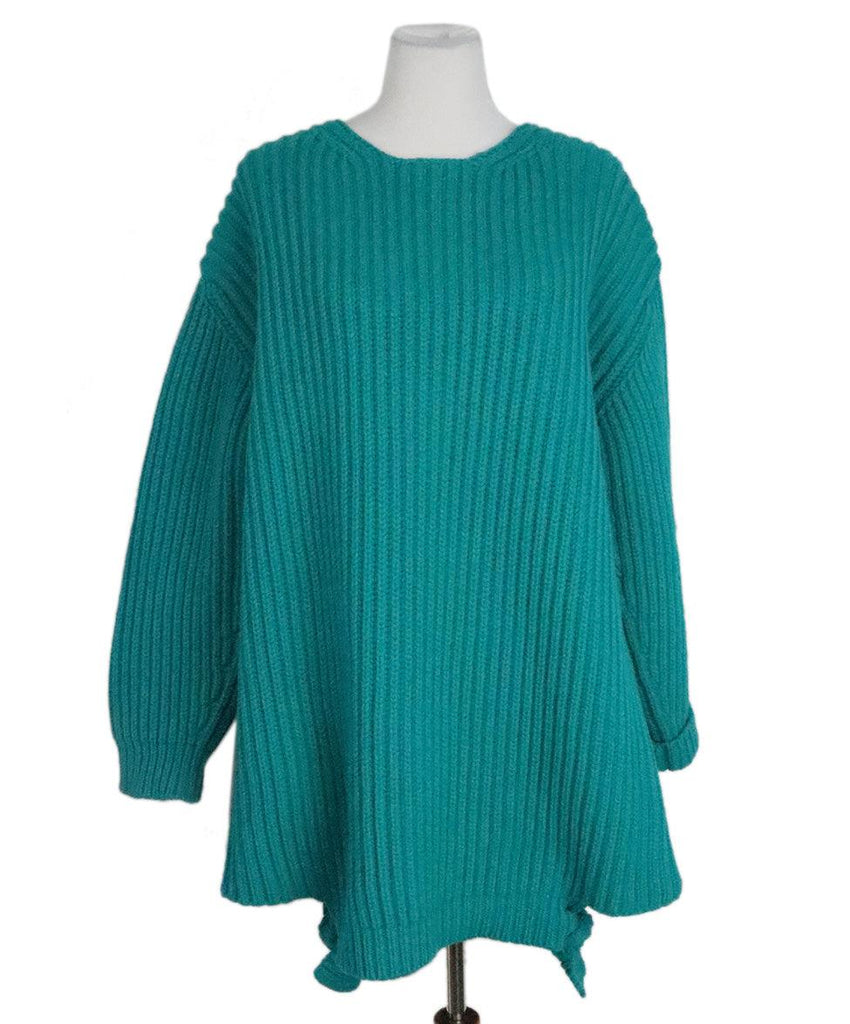 Balenciaga Teal Wool Oversized Tunic sz 2 - Michael's Consignment NYC