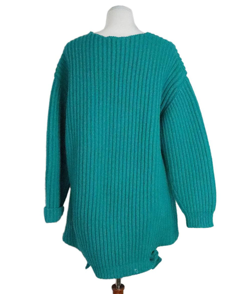 Balenciaga Teal Wool Oversized Tunic sz 2 - Michael's Consignment NYC