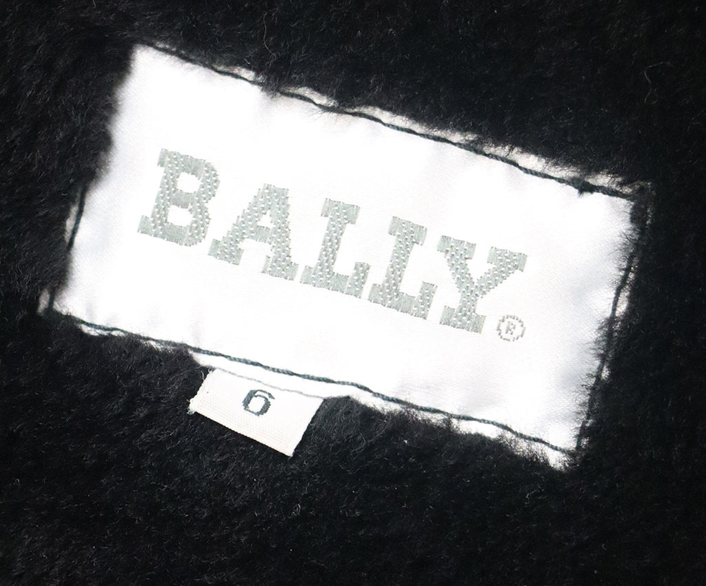 Bally Black Shearling Fur Trim Coat 3