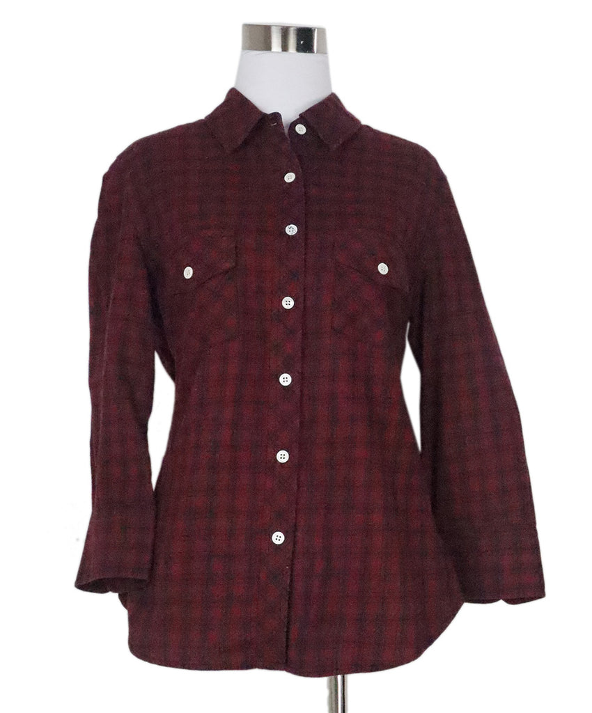 Band Of Outsiders Red Plaid Flannel Shirt 