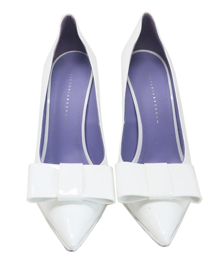 Beckham White Patent Leather Heels 3