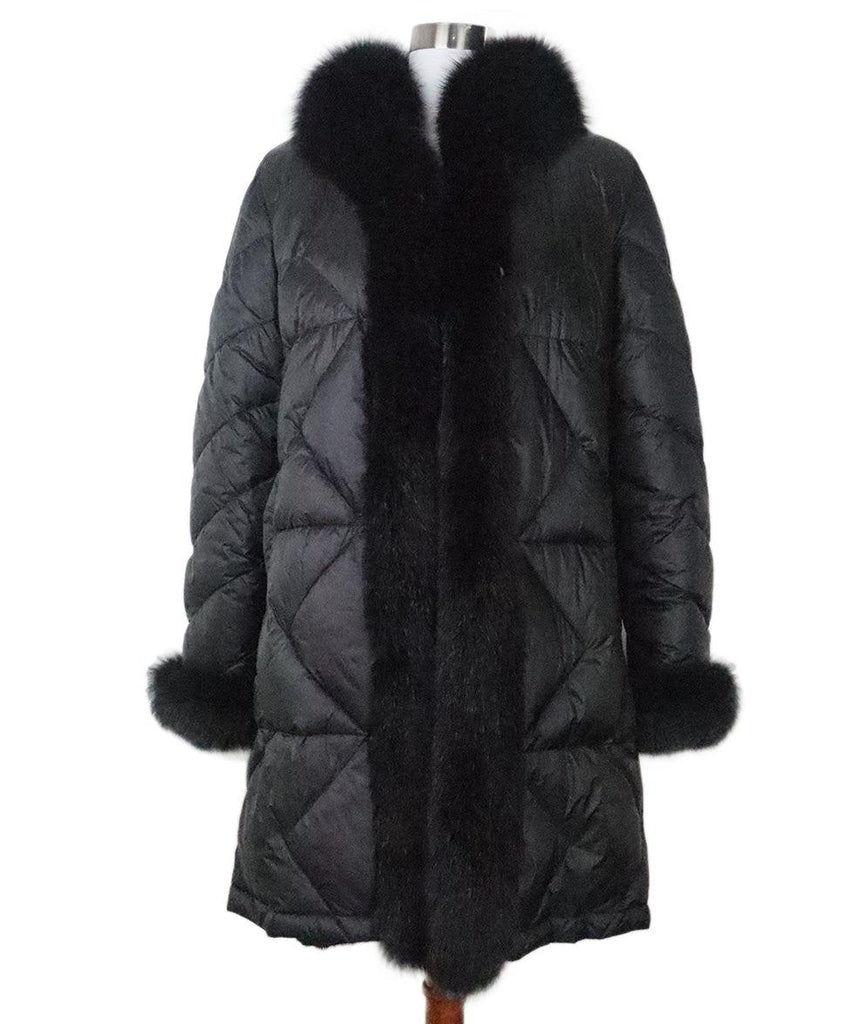 Blueduck Reversible Black Nylon & Rabbit Coat 1