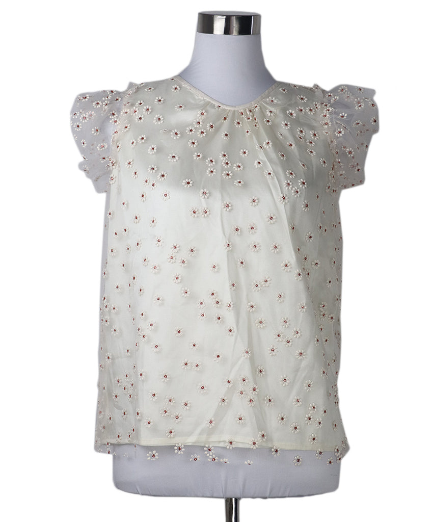 Bonpoint Ivory & Rose Gold Floral Glitter Top 