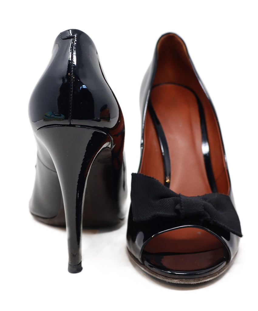 Bottega Veneta Black Patent Leather Bow Heels 2