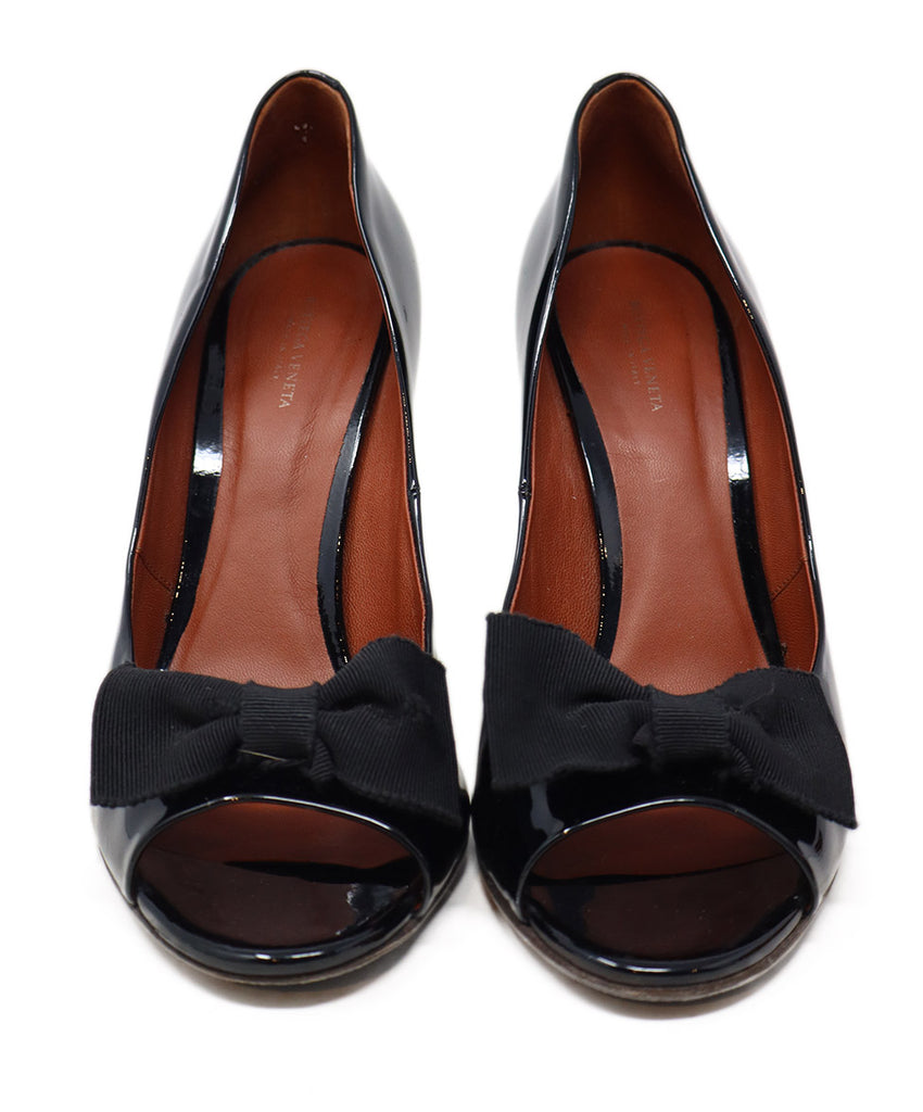 Bottega Veneta Black Patent Leather Bow Heels 3