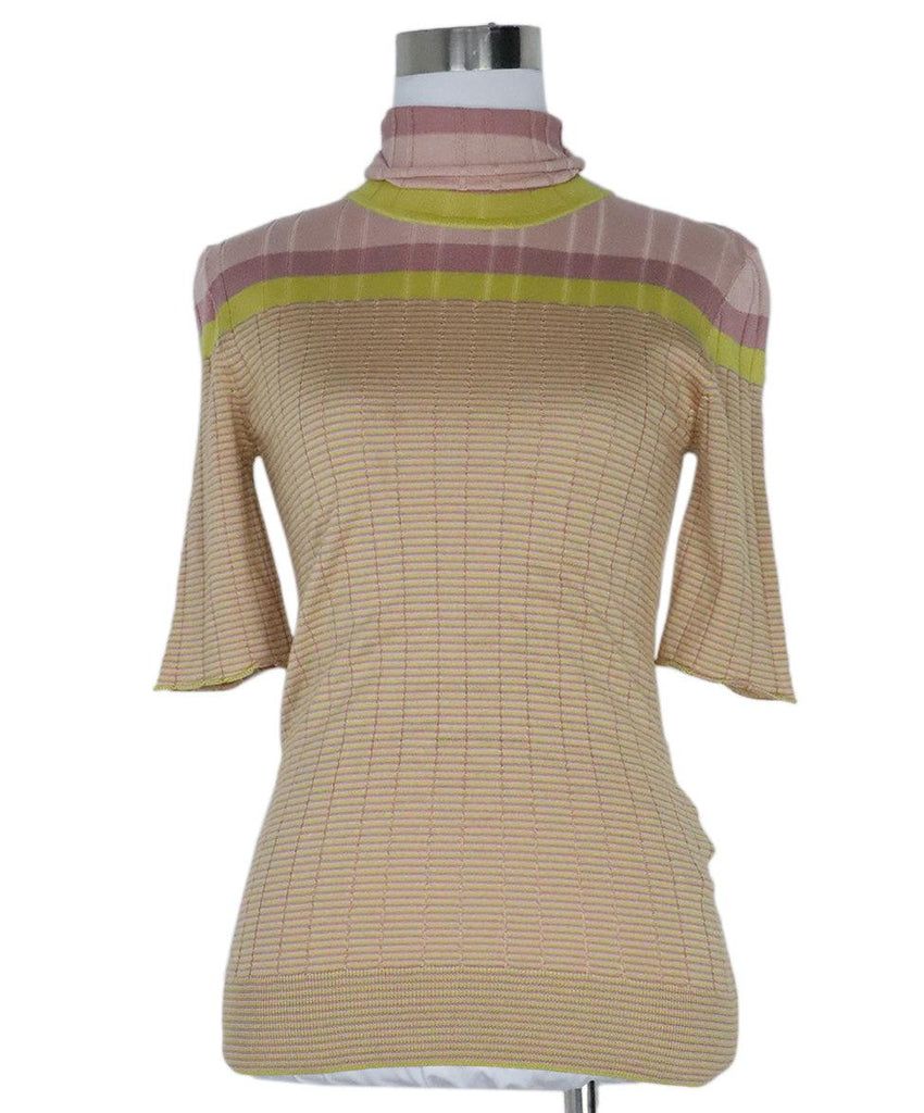 Bottega Veneta Mauve & Yellow Print Top sz 4 - Michael's Consignment NYC