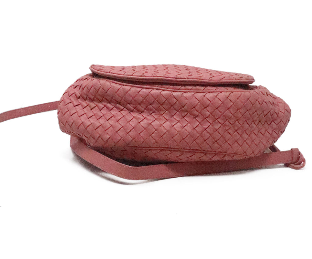 Bottega Veneta Pink Woven Leather Shoulder Bag 3