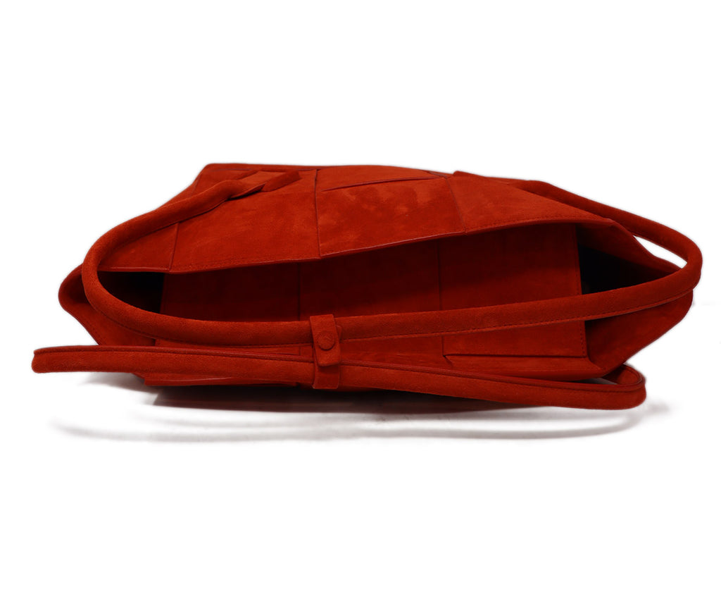 Bottega Veneta Red Suede Acro Bag 4