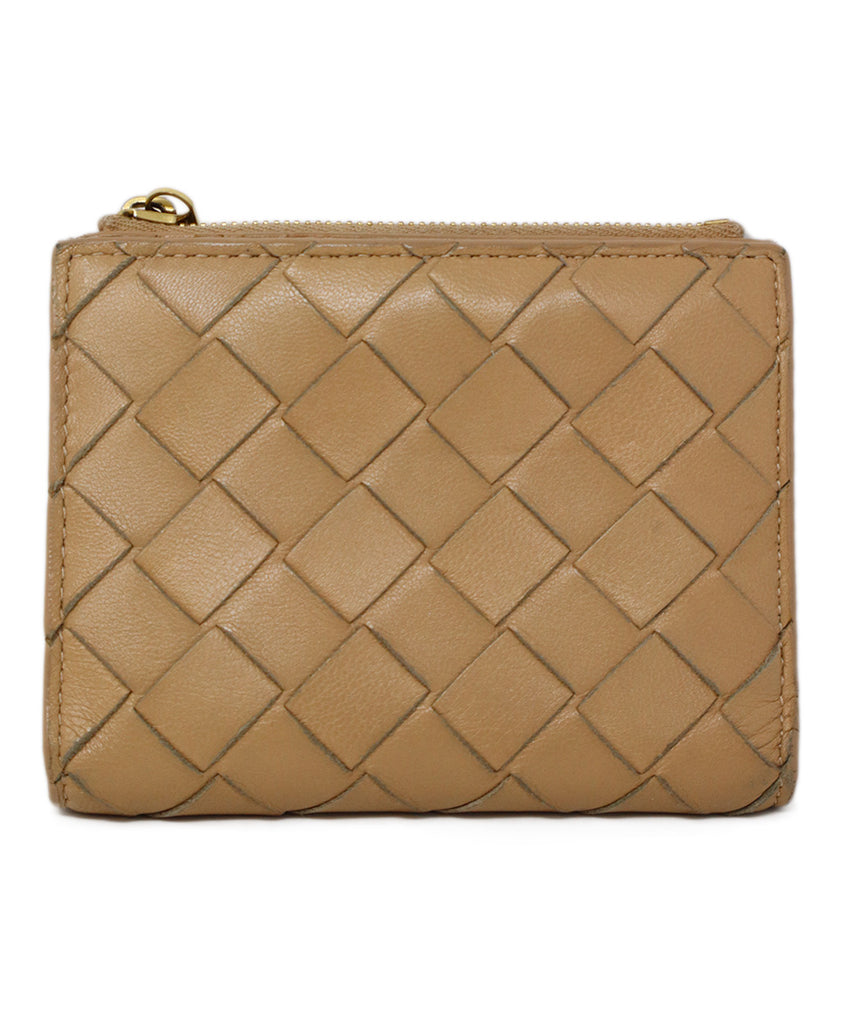 Bottega Veneta Tan Woven Leather Wallet 