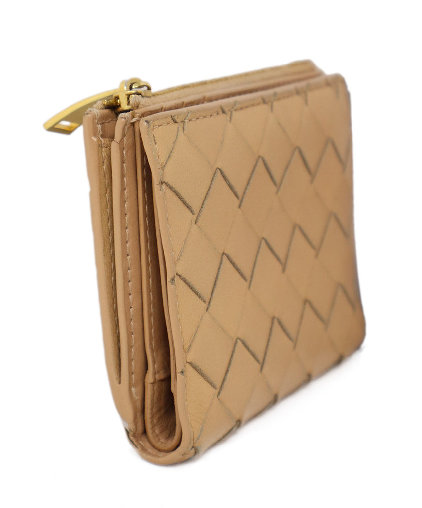 Bottega Veneta Tan Woven Leather Wallet 1