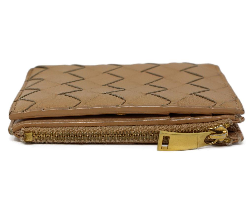 Bottega Veneta Tan Woven Leather Wallet 4