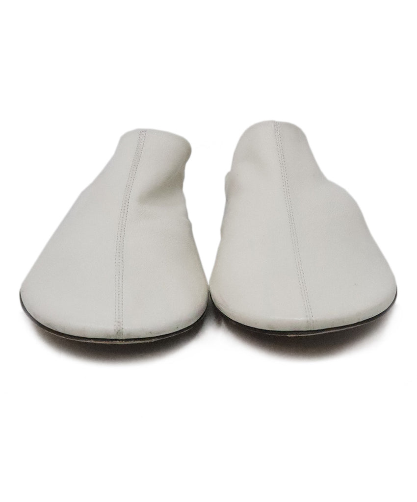 Bottega Veneta White Leather Slides 3