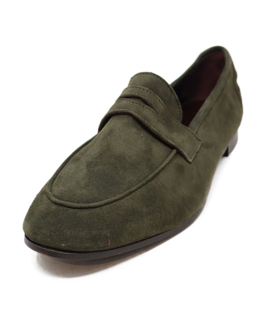 Bougeotte Olive Suede Loafers 