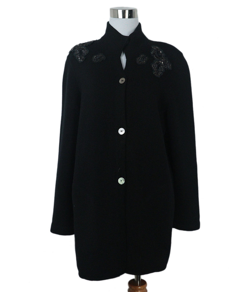 Brunello Cucinelli Black Cashmere Sequin Cardigan 